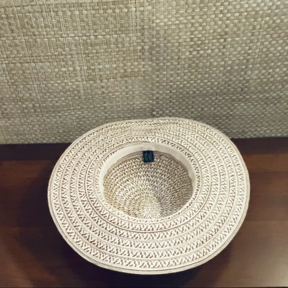 🌟2xHP🌟NWOT Marled Brown & Cream Floral Straw Hat - Picture 7 of 10